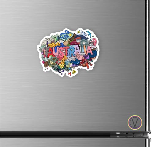 Image of Australia Acrylic Fridge Magnet - UV Textured Printed, Stylish Multicolor Magnet for Fridge, Wardrobe & Metal Surfaces, Pack of 1 (Australia)
