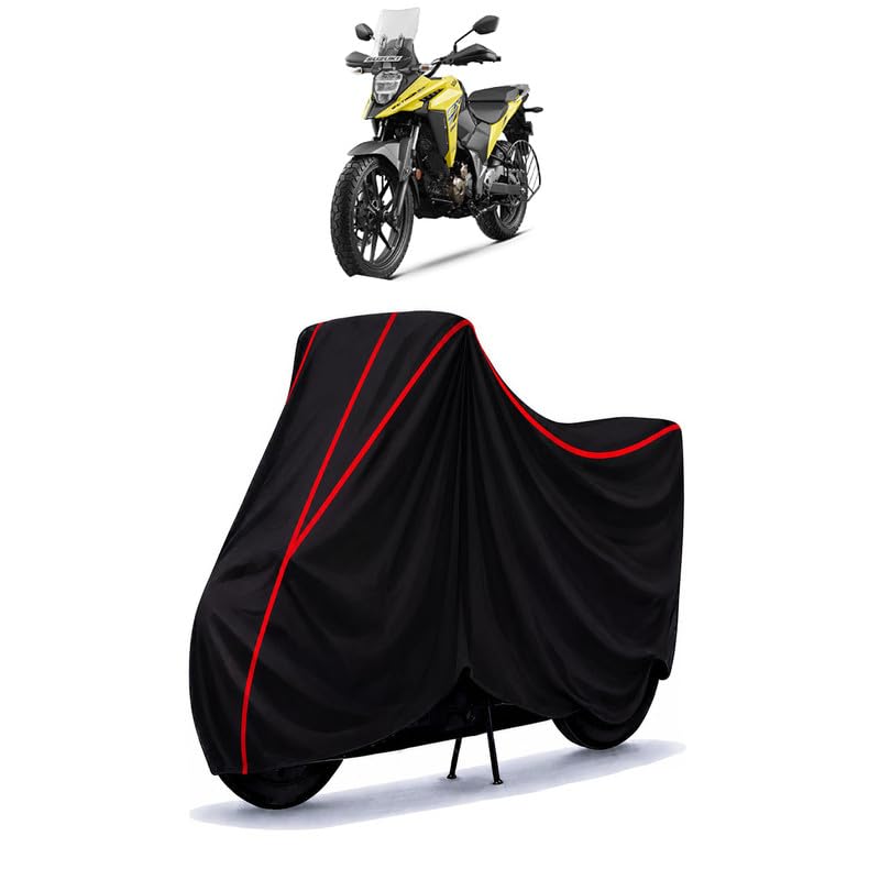 Image of Suzuki V-Strom Water Resistant Bike Cover for All Motorcycles & Rain | Heavy Duty Taffeta Fabric | UV Protection, Dustproof, Scratchproof | All Weather Two Wheeler Body Cover with Elastic Bottom