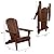 Outvita Wood Adirondack Chair, Folding Wooden Lounge Seating, All Weather Outdoor Furniture Chair with Armrest for Garden Fire Pit Yard Beach, 350 LB Support - Carbonized