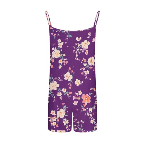 NSICBMNO Womens Dungarees Baggy Harem Jumpsuit Sleeveless Romper Strap Overalls Floral Playsuit Camisole Tops Running Shorts Petite Jumpsuits Beach Romper Going Out Playsuit With Pockets - Image 4