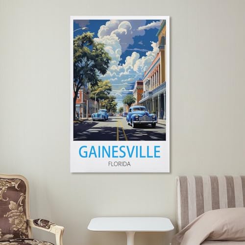 Affiche voyage vintage Gainesville Florida sur toile grand format 60x90 - 7