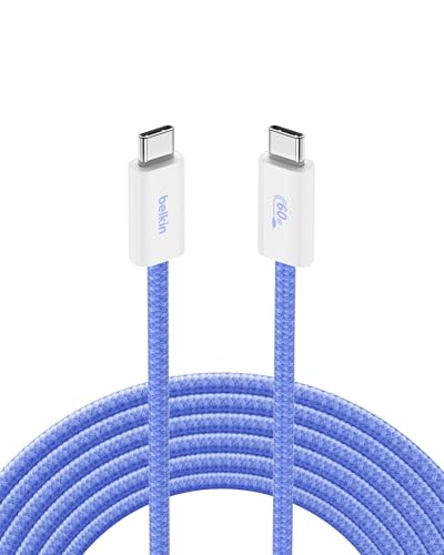 Image of Belkin USB C to USB C 60W Braided Cable 9.9ft iPhone Charger Cord