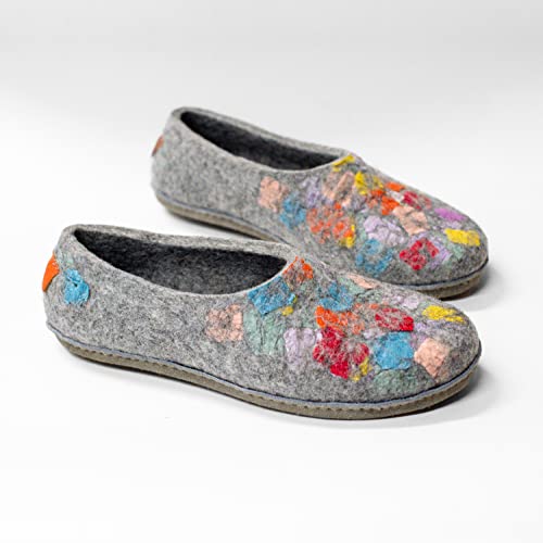 Burebure Rustic Felted Wool And Linen Slippers For Women thumb #4