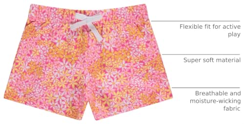 Image of BTween 4 Pack Girls Shorts, Cotton French Terry Shorts for Girls, Kids Summer Clothing
