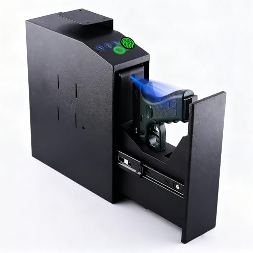 Biometric Pistol Gun Safe with Auto Sliding Door...