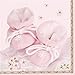 Produktbild 20 Servietten Kuschlige Schuhe auf rosa zur Babyparty, Taufe oder Kindergeburtstag für Mädchen 33x33cm