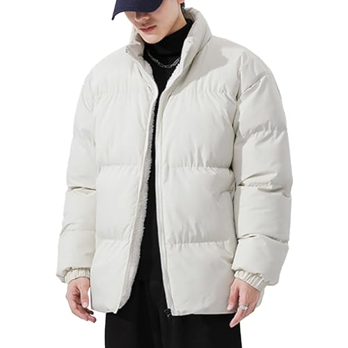 Doudoune coupe-vent pour hommes avec col montant veste chaude matelassée à doublure rembourrée
