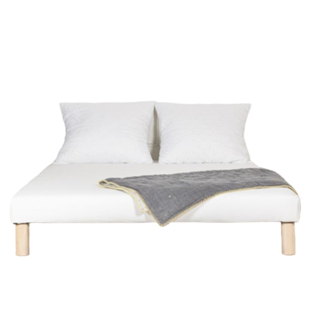 Sommier Wyatt Blanc(140x190cm) Fabrication Francaise (pieds offert)