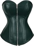 AVORIX Women's Vintage Gothic Faux Leather Corset Steampunk Rock Basque Corsets