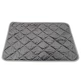 Manta Autocalentable Perro Gato Almohadilla Cama Térmica Invierno Alfombrilla Antideslizante Cálida Lavable Mascotas Cojín Calefactable sin Electricidad (Gris, 40cm*50cm)