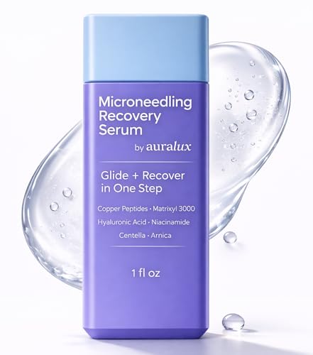 Microneedling Serum for Derma Roller & Microneedling Pen Copper Peptide Glide + Recovery Serum Hyaluronic Acid Niacinamide Matrixyl 3000 Centella & Arnica Aftercare Face Serum 1 fl oz