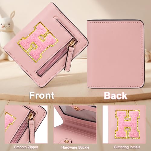 Image of Birthday Gifts for Teen Girl Kids Wallet Little Girl Wallets | Small Initial Kid Wallet for Girl Rfid Wallet Preppy Stuff Gifts for Girls 8-12 Pink H