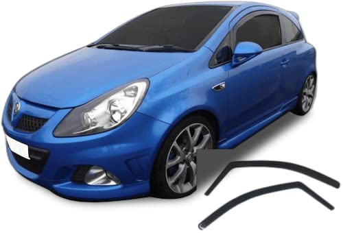 Déflecteurs d'air Opel Corsa D E 3-Portes en verre acrylique fumé foncé x2