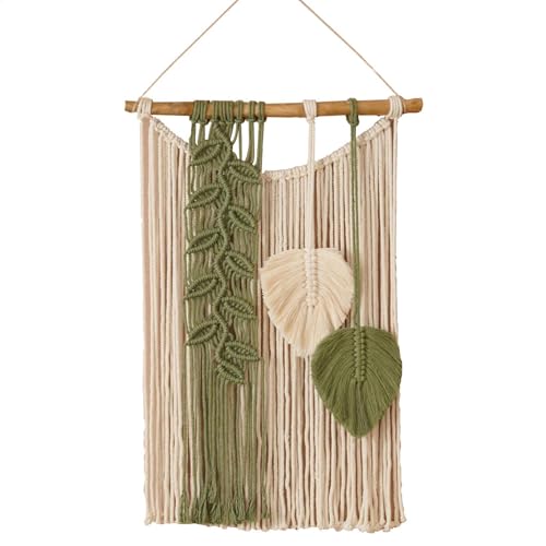 Tapiz de Pared Boho Macrame - con borlas de algodón Beige, Colgante de borlas Hechas a Mano Chic Decoración del hogar del Dormitorio Bohemio