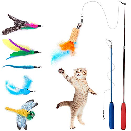Movospeed Juguete para Gatos Plumas y varitas retráctiles e interactivas Cover