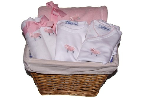 Baby Lamb Gift Basket in Pink