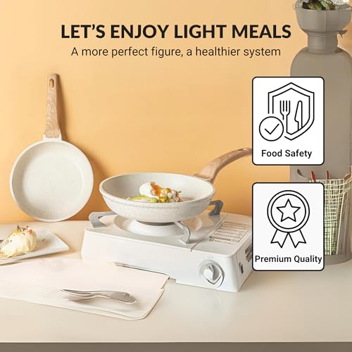 HomeEssentials Non Stick Maifan Frying Pan 20CM - Egg Fry Pan/Induction Base / 5 Layer Non Stick Cookware/Dishwasher Safe (20CM, Maifan Stone Pan) - Image 4