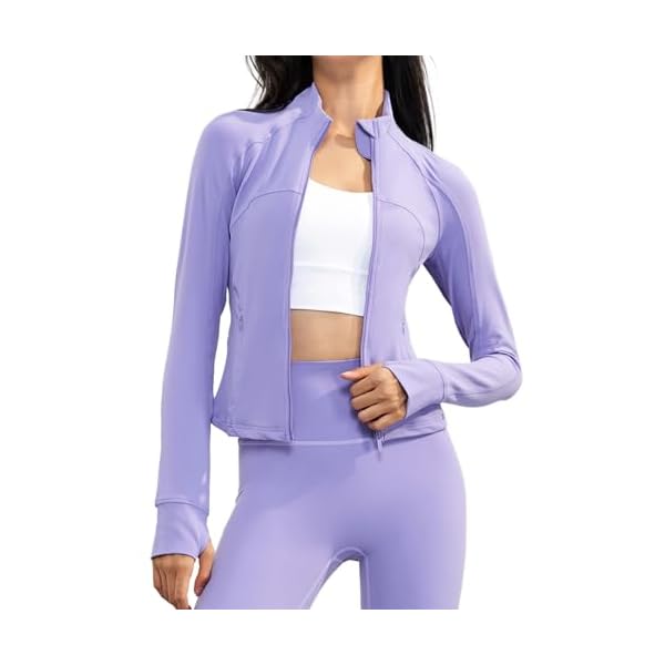 Yvette Women's Athletic Full Zip Lightweight Workout Jackets with Thumb Holes Gym Shirts Running Clothes with Pocket
