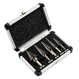 NnYuaUil 5Pcs Ladder Drill Triangular Shank Straight Groove Pagode Step Bit...