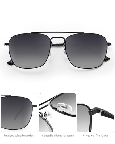 Image of JIM HALO Retro Square Aviator Sunglasses Premium Glass Lens Flat Metal Eyewear Men Women