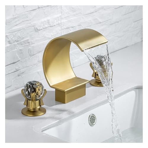 Robinet de lavabo de salle de bain anti-éclaboussures avec bec cascade haut arc