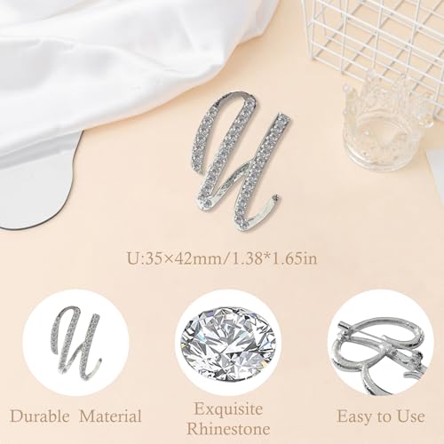 Image of Rhinestone Initial Brooch Pin for Women, Alphabet Gold Letter Brooch A-Z with Crystal, Metal Pin for Hat Bag Dress Suit Accessory for Men