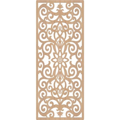 Image of Buel Decorative Pierced Fretwork Wood Wall Panels, 17 3 /8 inchW x 44 3 /8 inchH x 1 /4 inchT, Hickory