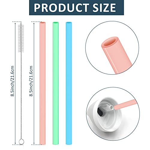 Silicon Replacement Straws for Owala FreeSip 19oz 24oz 32oz Water Bottle, 6pcs Reusable Straws With Cleaning Brush for Owala Insulated 24oz 32oz and Flip 25oz, Accessories - Image 4