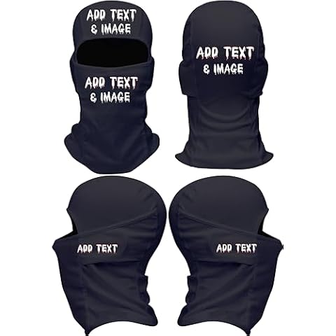 Custom Ski Mask Design Your Own Tactical Face Mask Customize Balaclava (Black) Cover