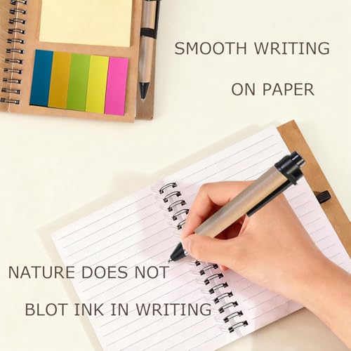 DEQIANDUO 3 Sets Abschiedsgeschenk Kollegen,Beste Kollegin Geschenk Arbeitskollegin für Kollegen Inspirierend Mitarbeiter Spirale Notizblock Kugelschreiber aus Holz(Arbeit ist wie ein Banküberfall)