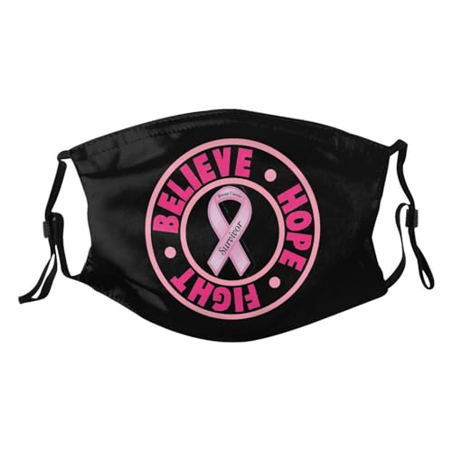 Breast Cancer Awareness–Believe, Hope, Fight Adult Dust Mask Adjustable Dust Face with 2 Filter3529