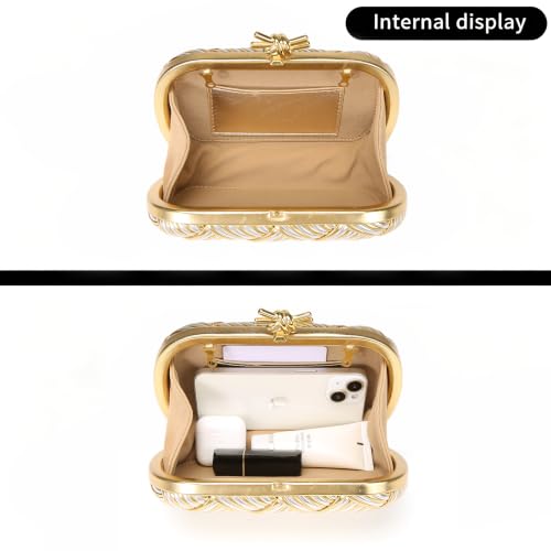 Image of Clutch Purses for Women, Vegan Leather Evening Handbag with Gold Chain