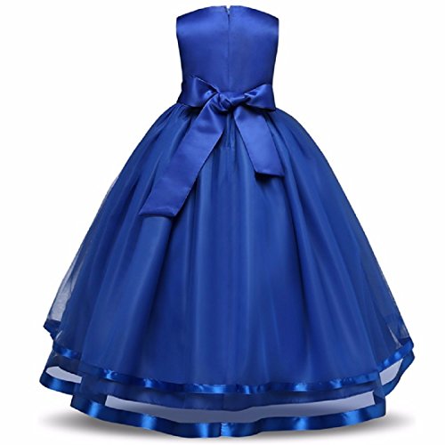 Image of Baby Girls Red Satin Round Nack Fit and Flare Maxi Dress (WLT-061 10-11Years Kidswear)