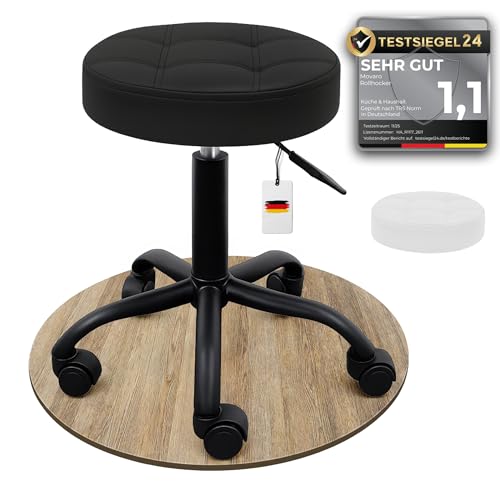 Movaro Rollhocker mit Metall-Basis und leisen Gummirollen...