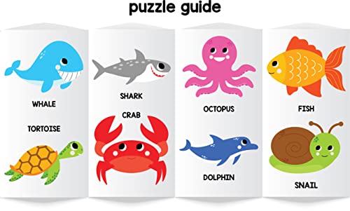Image of Play Panda Magnetic Puzzles Aquatic Animals 10 in 1 with 10 Magnetic Puzzles,Write&Wipe Magnetic Board,50+ GK Facts,Sketch Pen&Duster-Make Beautiful Magnetic Animals-Educational Toy for 3+