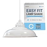 LEDSone Industrial Pendant Ceiling Light Shade, Retro Kitchen Vintage Metal Loft Bar Hanging Chandelier Lighting Rustic Pendant Lamp Shade (Curved-White)