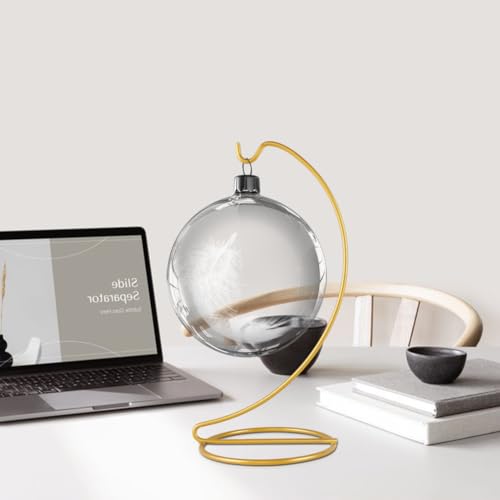 Fosinz Ornament Display Stand, Iron Pothook Stand for Hanging Glass Globe Air Plant Terrarium, Witch Ball, Christmas Ornament and Home Wedding Decoration (1, 9x4