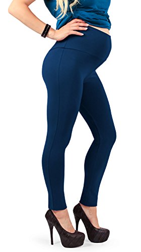 MAMAJEANS Paris - Legging Grossesse Taille Haute - Made in Italy (46, Bleu)