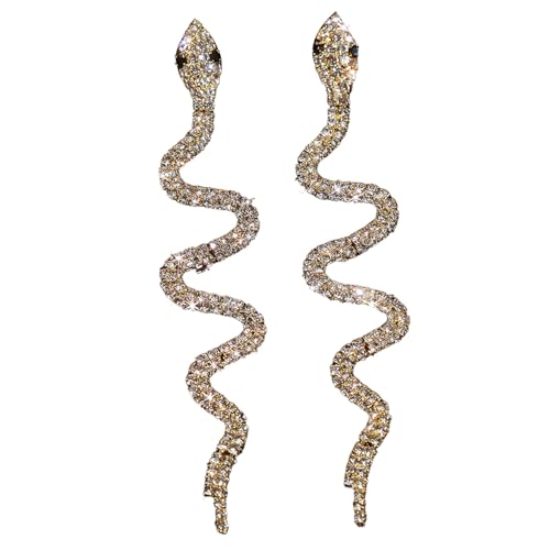 Tone S Designs Long Earrings with Cubic Zirconia Exaggerated Animal Long Earrings Party Wear Jewelry Lightweight Fashion, One Size, as described, as described