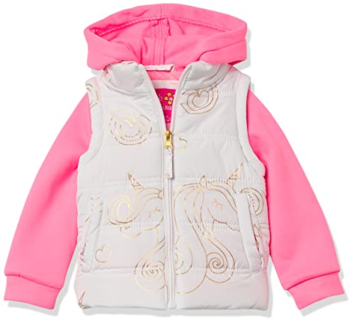 Pink Platinum Girls' Midweight Vest 2Fer Jacket, White, 12M #TOP15