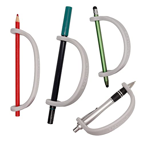 Silver-Silicone-Universal-Cuff-Weak-Hand-Grip-Assistive-Device-for-Large-Hands-or-Limbs-Eating-Utensils-Holder-Adaptive-Dining-Ware-Tremors-Stroke-Arthritis-2-Pack-725