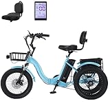 EaThsalL 18 E BIK Klappbar Elektro Dreirad für Erwachsene 3 Rad Elektrodreirad mit Gepäckkorb Breitreifen für Erwachsene Zusammenklappbar, Leichter Einstieg 30 kg Tragkraft