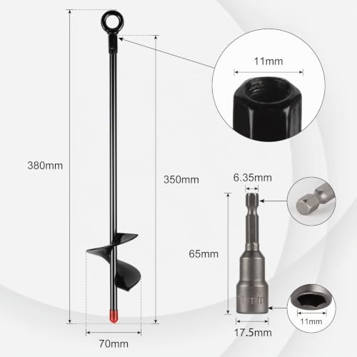 Anclajes a suelo en espiral DBREAKS de 38cm para asegurar carpas y cobertizos 3