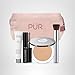 PÜR MINERALS Multitasking Essentials Kit, Golden Medium - Makeup Gift Set Includes 4-in-1 Correcting Primer, Fully Charged Mascara, 4-in-1 Pressed Mineral Powder & 1 Chisel Brush