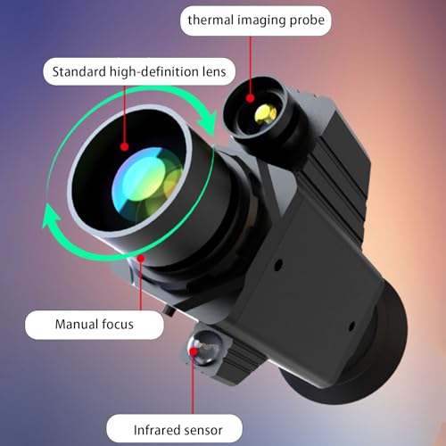 Monocular térmico, imagen térmica 2 en 1, resolución 320 x 320, cámara monoscópica de imagen térmica (60 Hz), resolución 4K, 11 modos, ampliación 7X, monocular térmico para noche miniatura 2