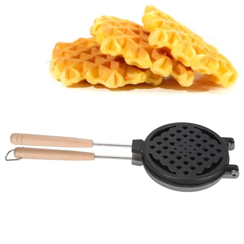 Cast Iron Waffle Maker Stove Top,Mini Nonstick Waffle Maker Pan Efficient Dual Sided Coating for Home Use for Waffles Toaster
