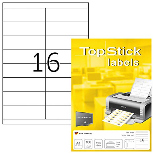 Étiquettes autocollantes imprimables TopStick 105x33,8 pour un étiquetage net sans bourrage