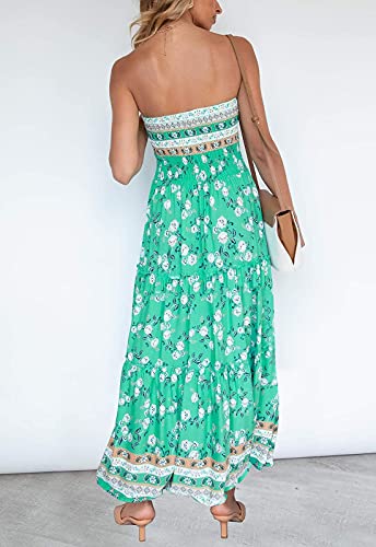 Image of ZESICA Women's Summer Boho Strapless Maxi Dress 2026 Casual Off Shoulder Smocked Flowy A Line Beach Holiday Long Dresses