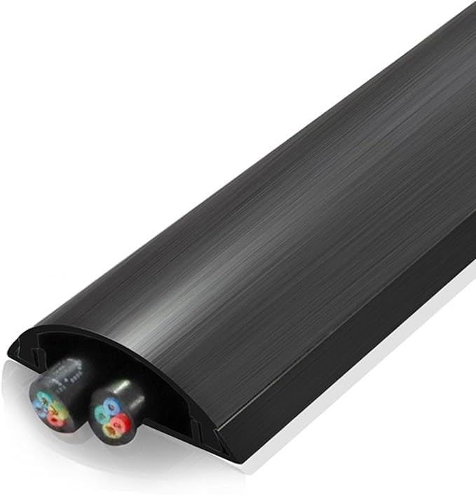 Cable Cover 2x1m Cable Trunking,Decorative Cable Cover,Half Round Cable Cover,Electrical Trunking,Wall Mounted Cable Cover for TV Cables,Hide and Protect Cables Easily-Black||5#