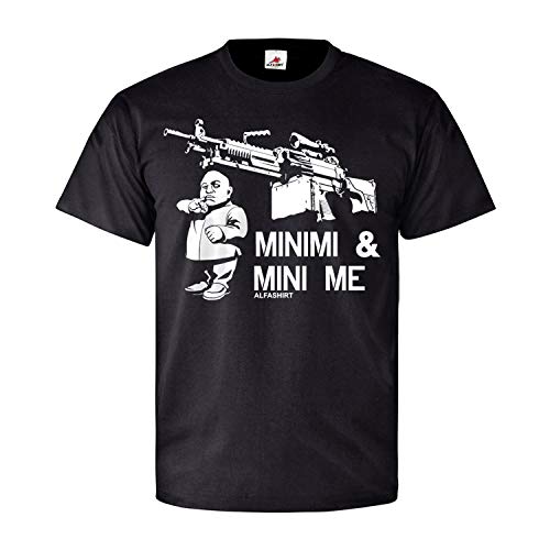 T-shirt Airsoft MG Zwerg Gaufe Noir XXXXL en coton Minimi & Mini Me Fun